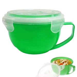 1 Microwave Soup Food Mug Vent Lid Plastic Bowl Containers Dishwasher Safe 30oz