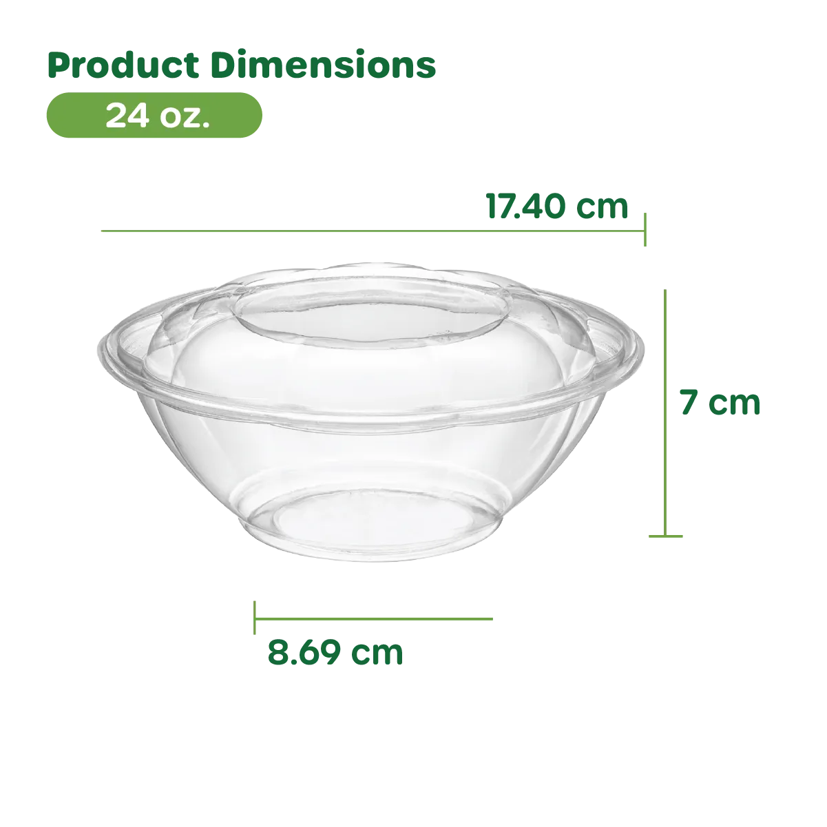 24 oz. Plastic Salad Bowls To-Go With Airtight Lids