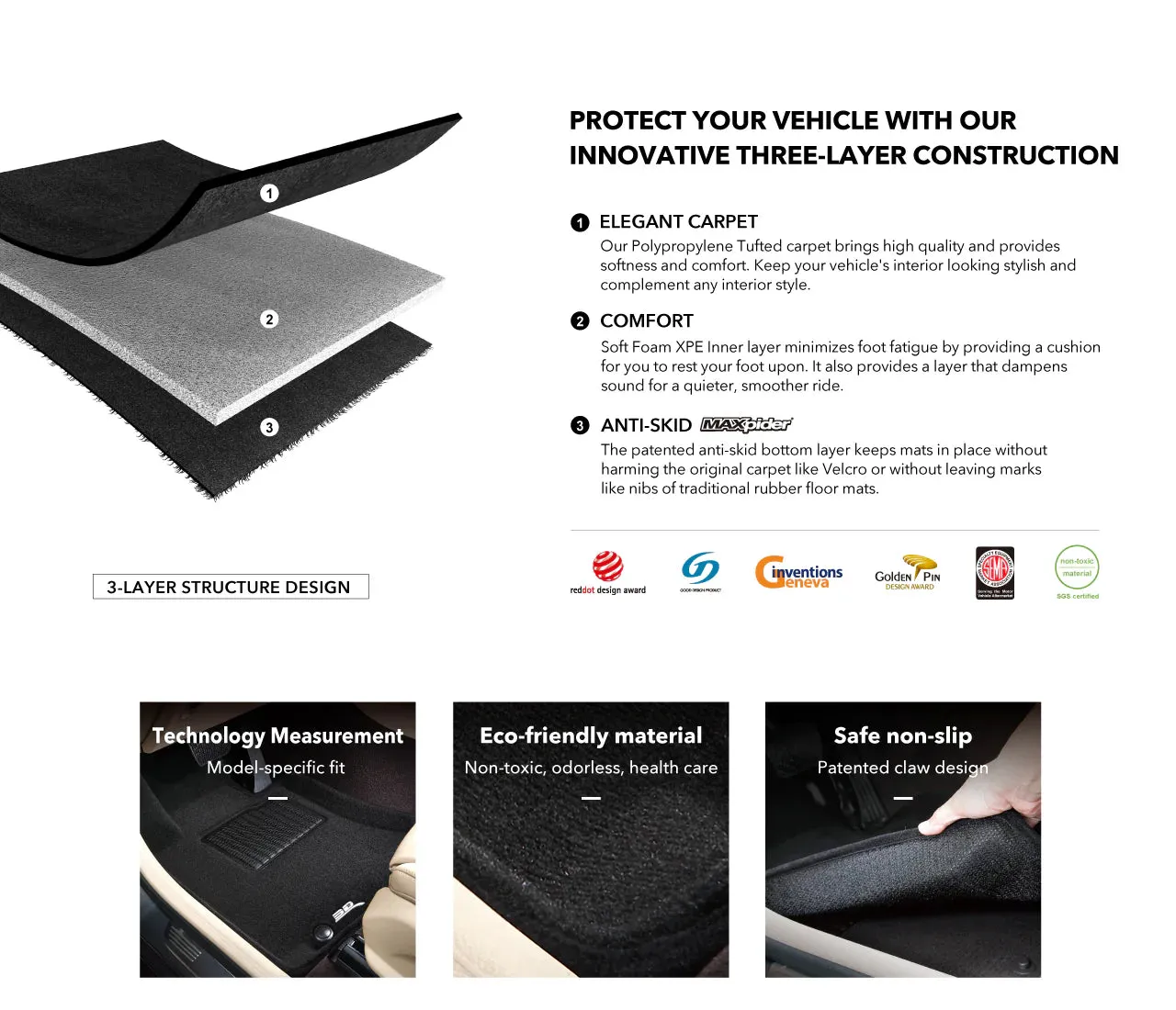 3D MAXpider Floor Mats Chevy Suburban (2015-2020) All-Weather Elegant Series - Complete Set