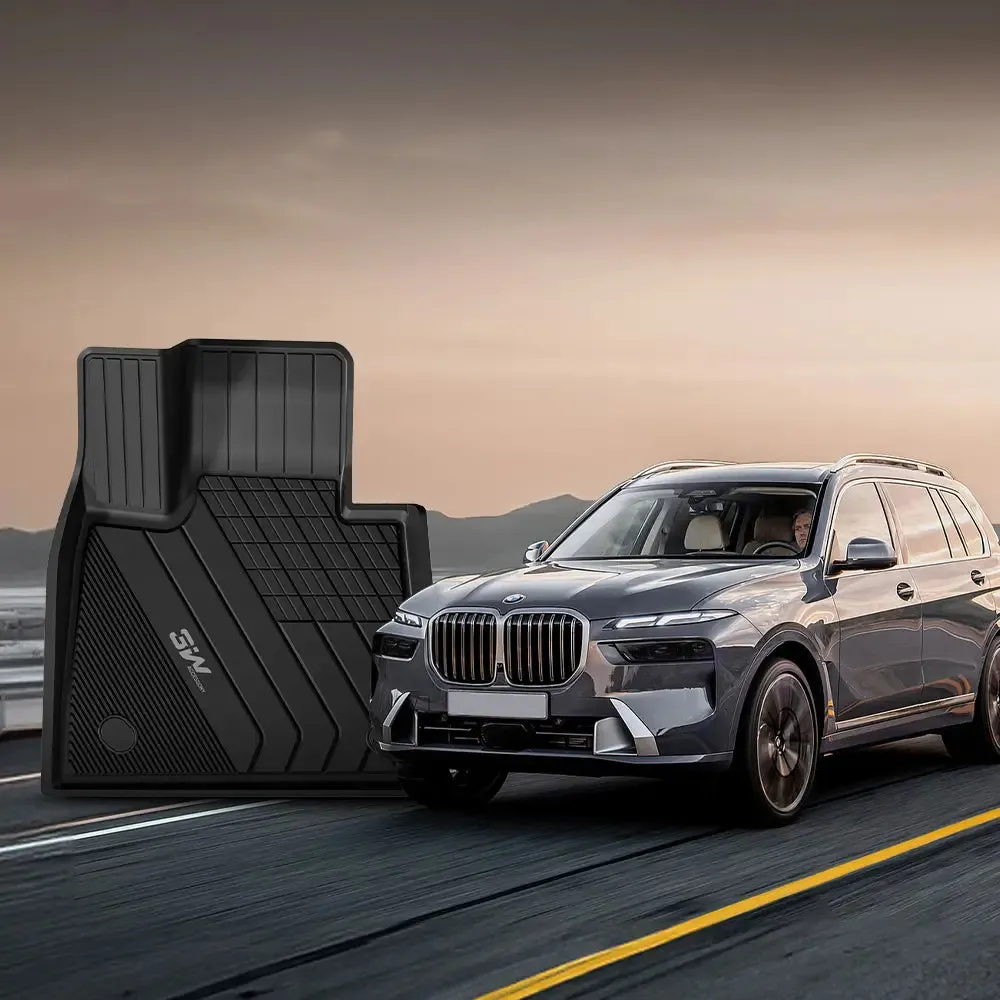 3W BMW X7 2019-2025 7 Seats 1st & 2nd Row Custom Floor Mats TPE Material & All-Weather Protection