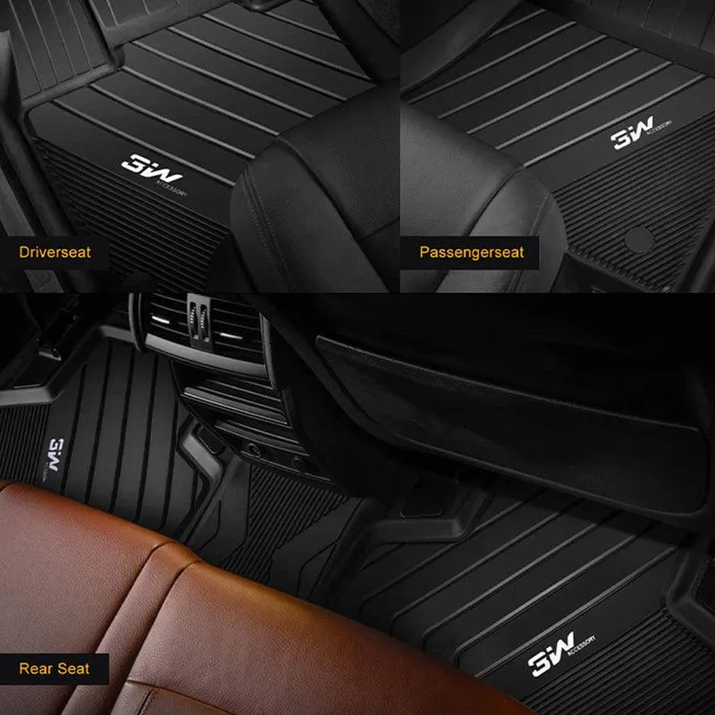 3W BMW X7 2019-2025 7 Seats 1st & 2nd Row Custom Floor Mats TPE Material & All-Weather Protection