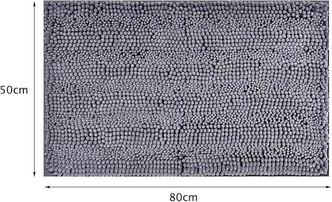 50 x 80 cm Dark Grey Bath Rugs, Non-slip Bath mats, Absorbent Bathroom Rug