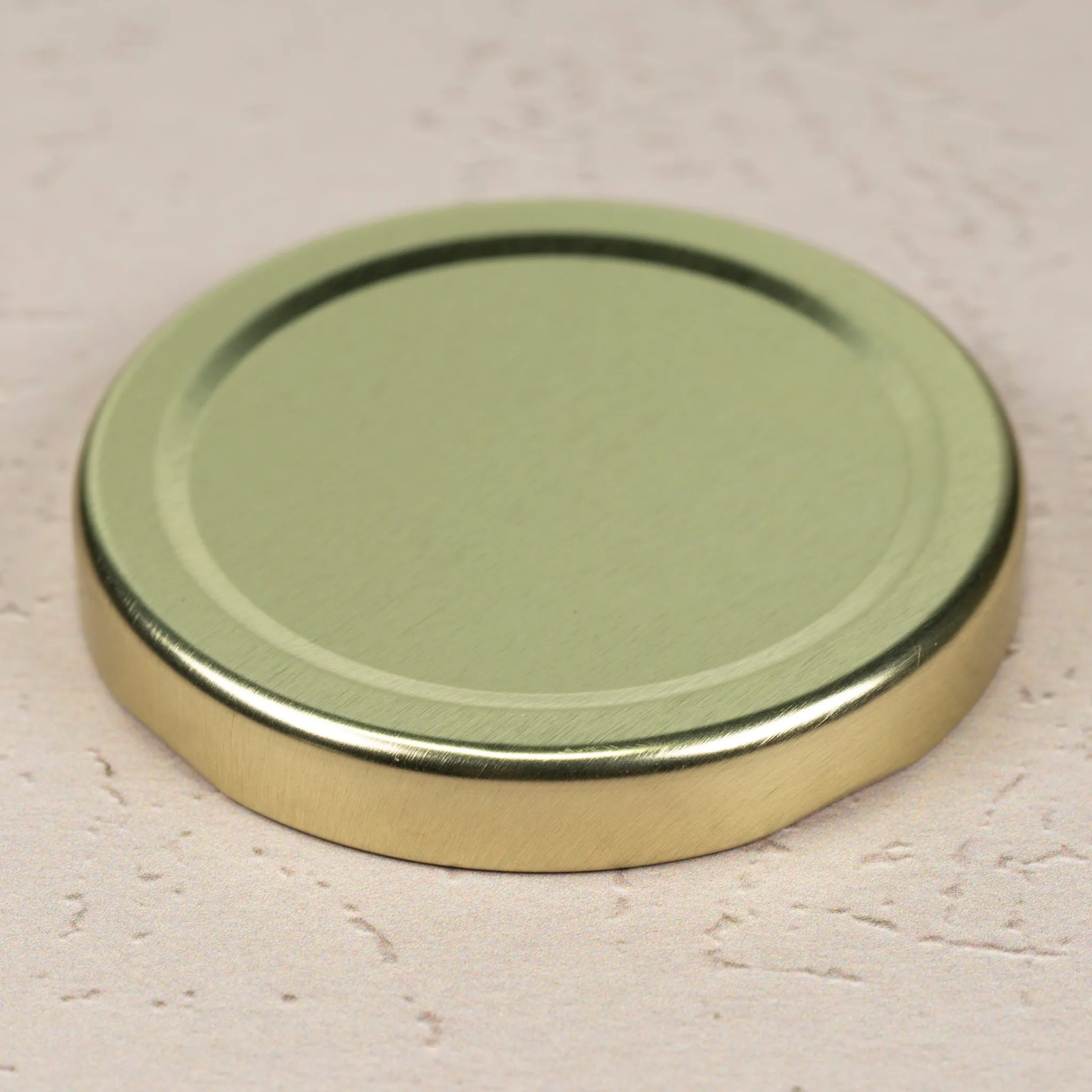 63mm Gold Metal Lug Cap with Plastisol Liner