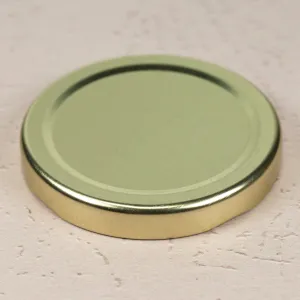 63mm Gold Metal Lug Cap with Plastisol Liner