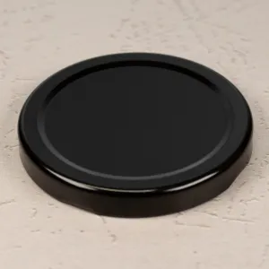 70mm Black Metal Lug Cap with Plastisol Liner