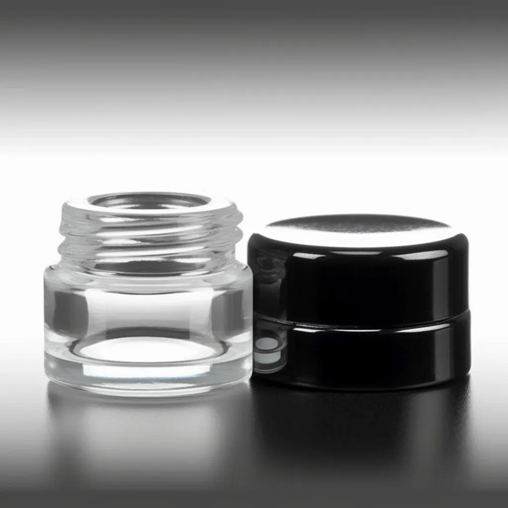 7ml UV Resistant Heavy Bottom Jar with Child Resistant Black Lids