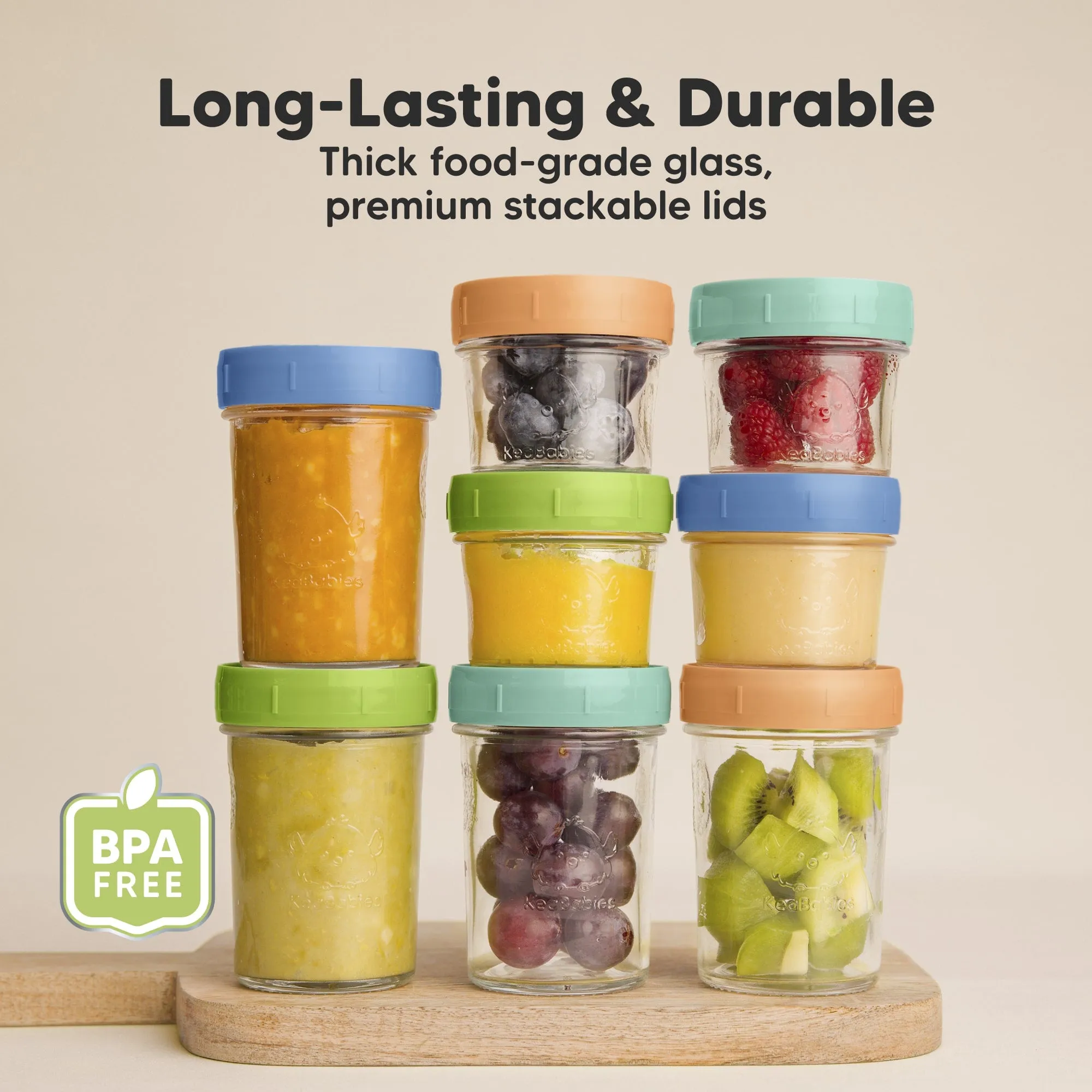 8-Pack Prep Jars Food Glass Containers (Kea)