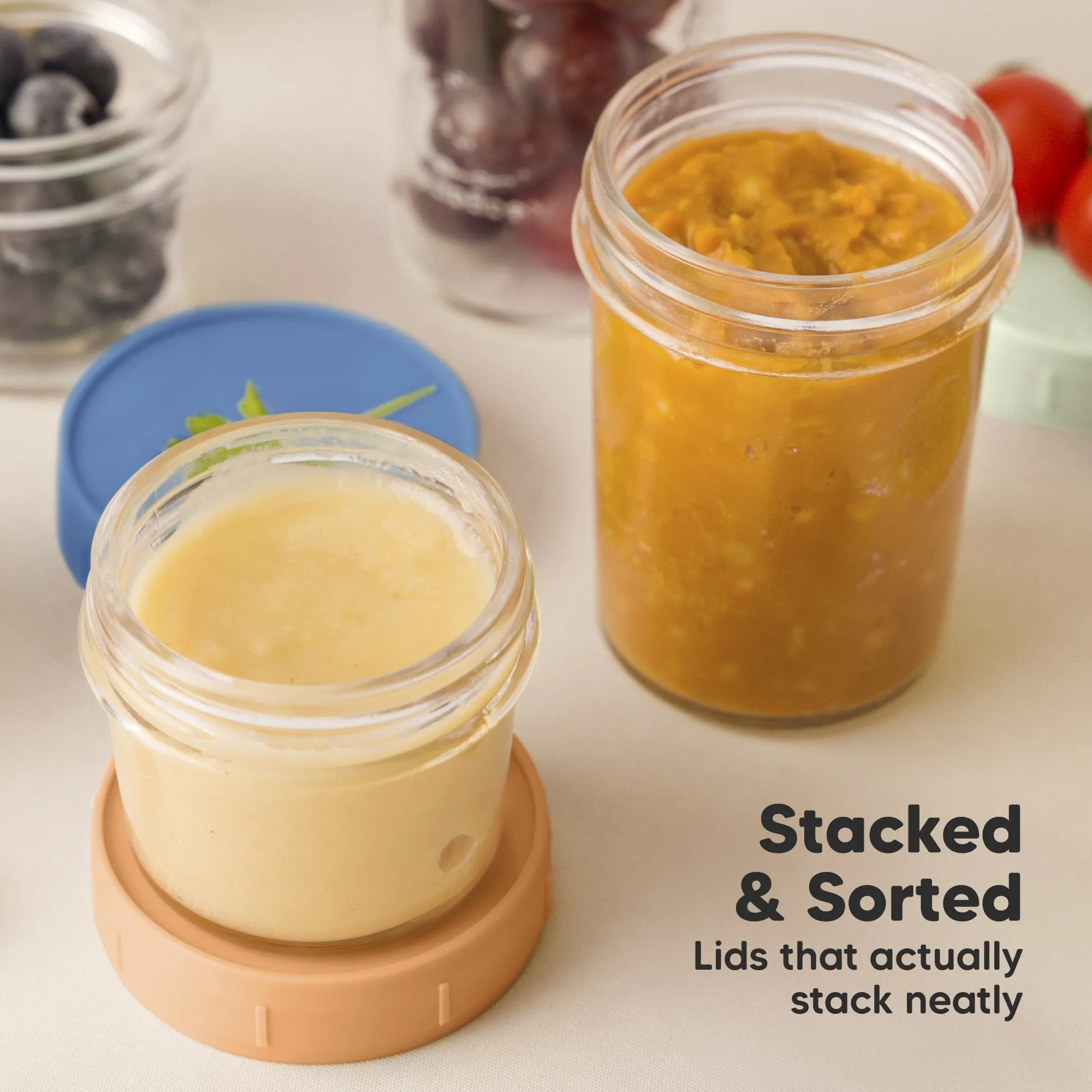 8-Pack Prep Jars Food Glass Containers (Kea)