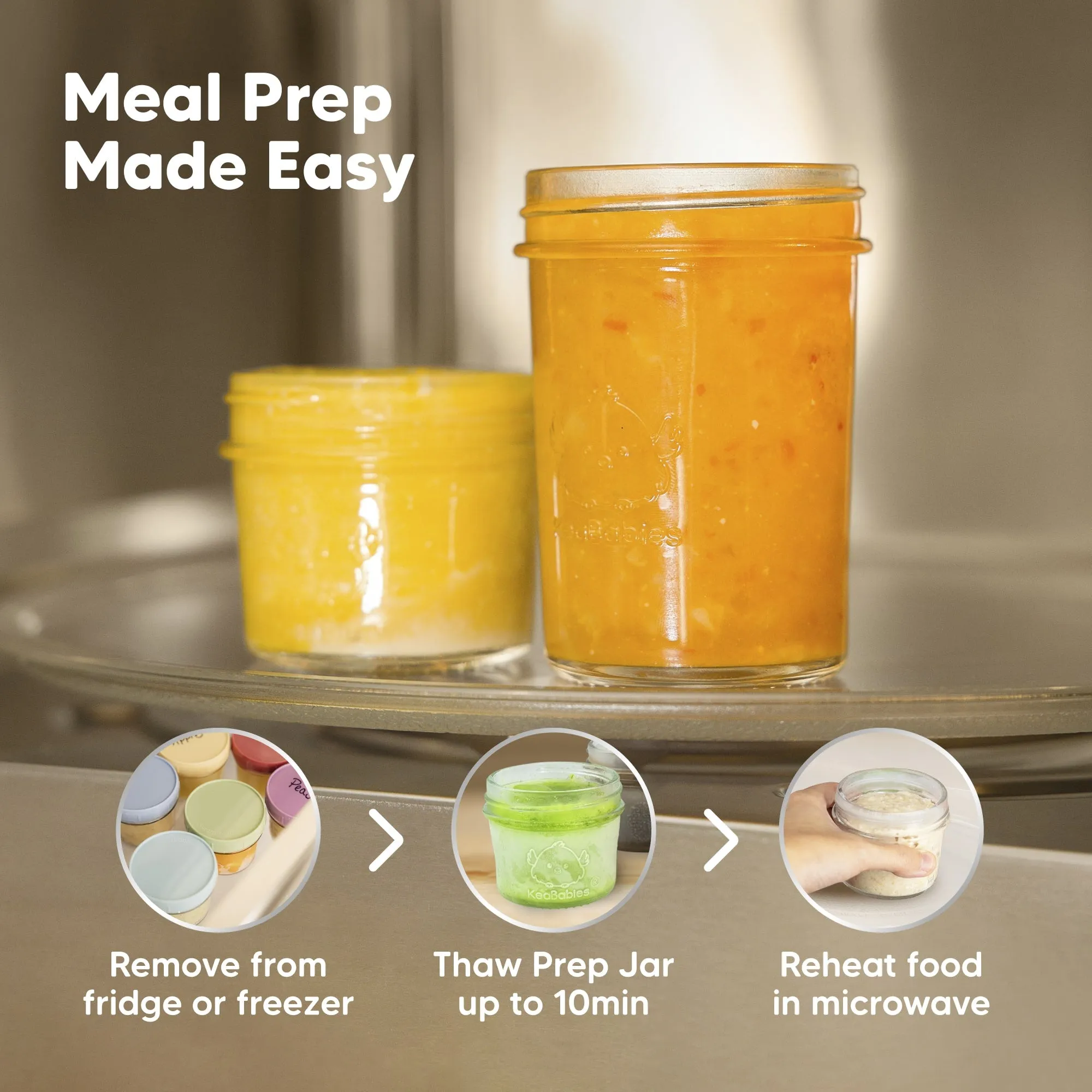 8-Pack Prep Jars Food Glass Containers (Kea)