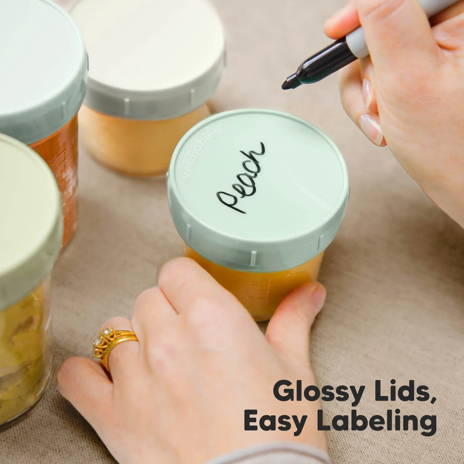 8-Pack Prep Jars Food Glass Containers (Sage)