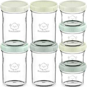 8-Pack Prep Jars Food Glass Containers (Sage)