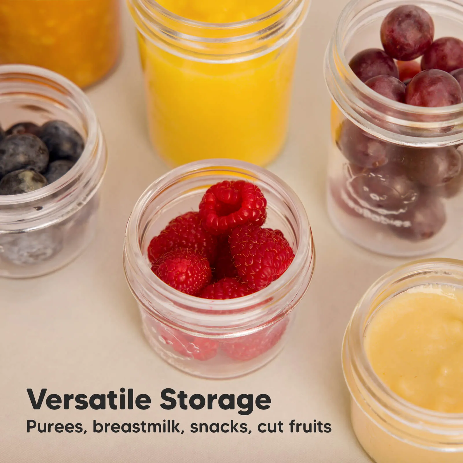 8-Pack Prep Jars Food Glass Containers (Sage)