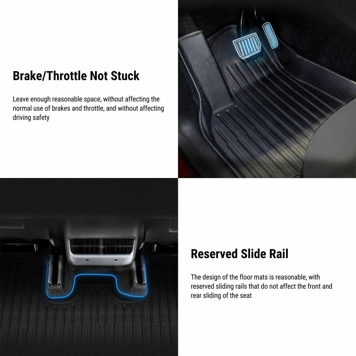 All Weather TPE Floor Mats for Tesla Model Y 7 Seats