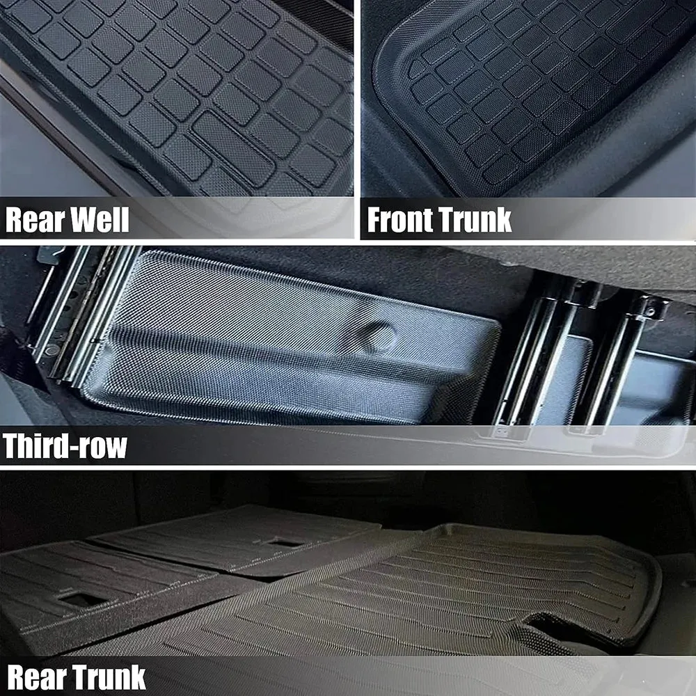 All Weather TPE Floor Mats for Tesla Model Y 7 Seats