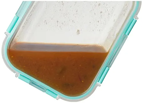 Amazon Brand - Solimo Borosilicate Glass Lunch Boxes with Air-Vent Lids, Set of 3 (1,000 ml Each)