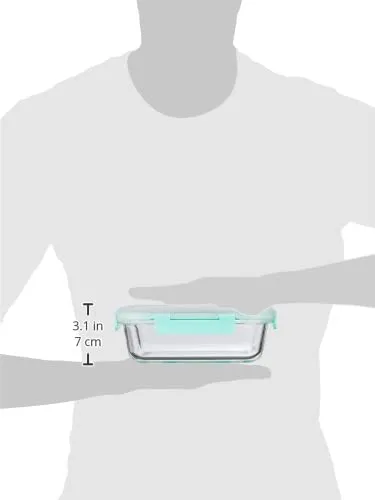 Amazon Brand - Solimo Borosilicate Glass Lunch Boxes with Air-Vent Lids, Set of 3 (1,000 ml Each)