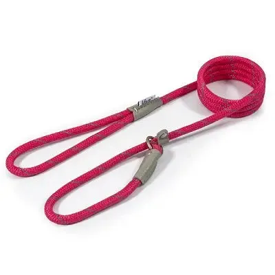 Ancol Viva Rope Reflective Slip Lead Pink - Various Sizes