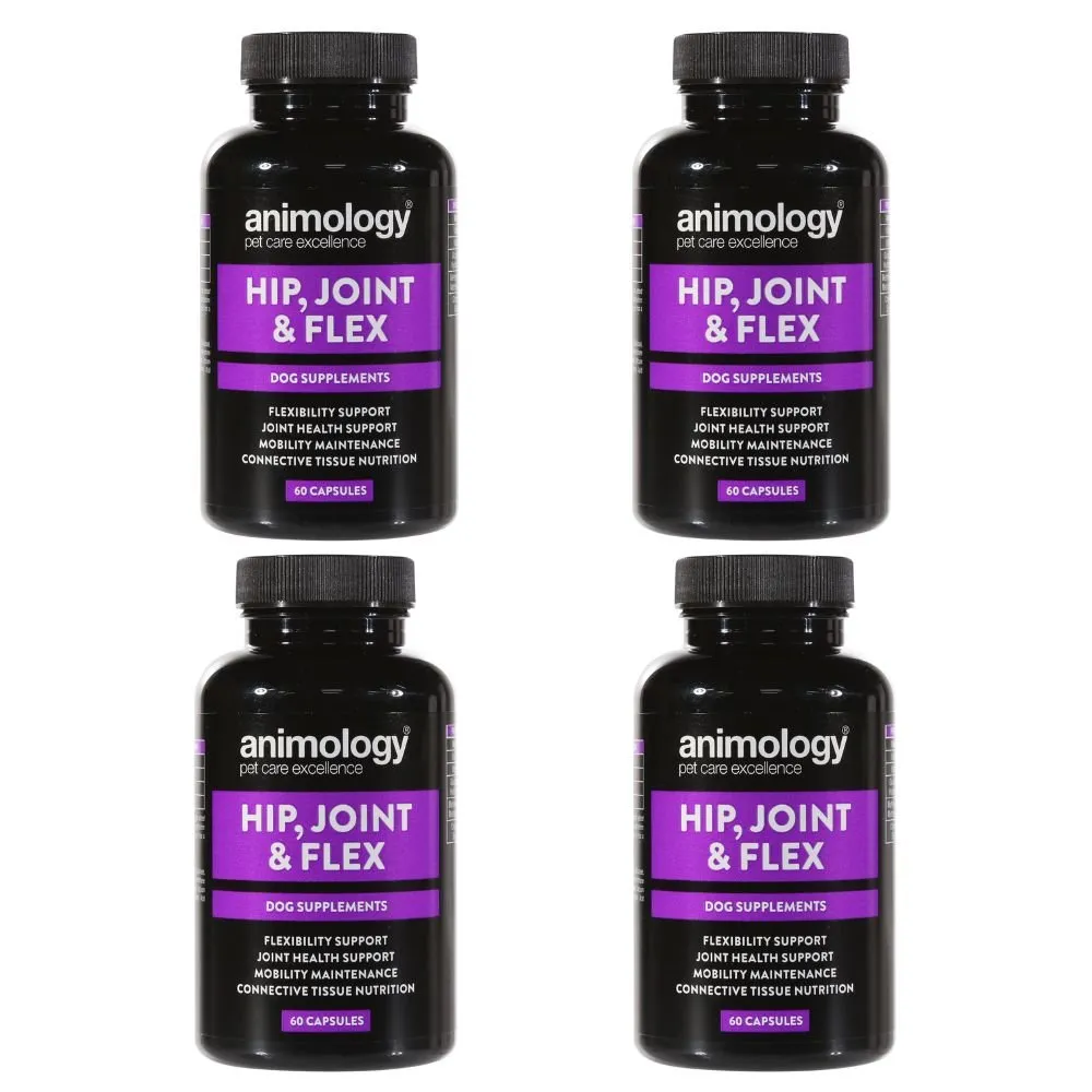 Animology Hip, Joint & Flex Dog Supplements 4 x 60 Capsules