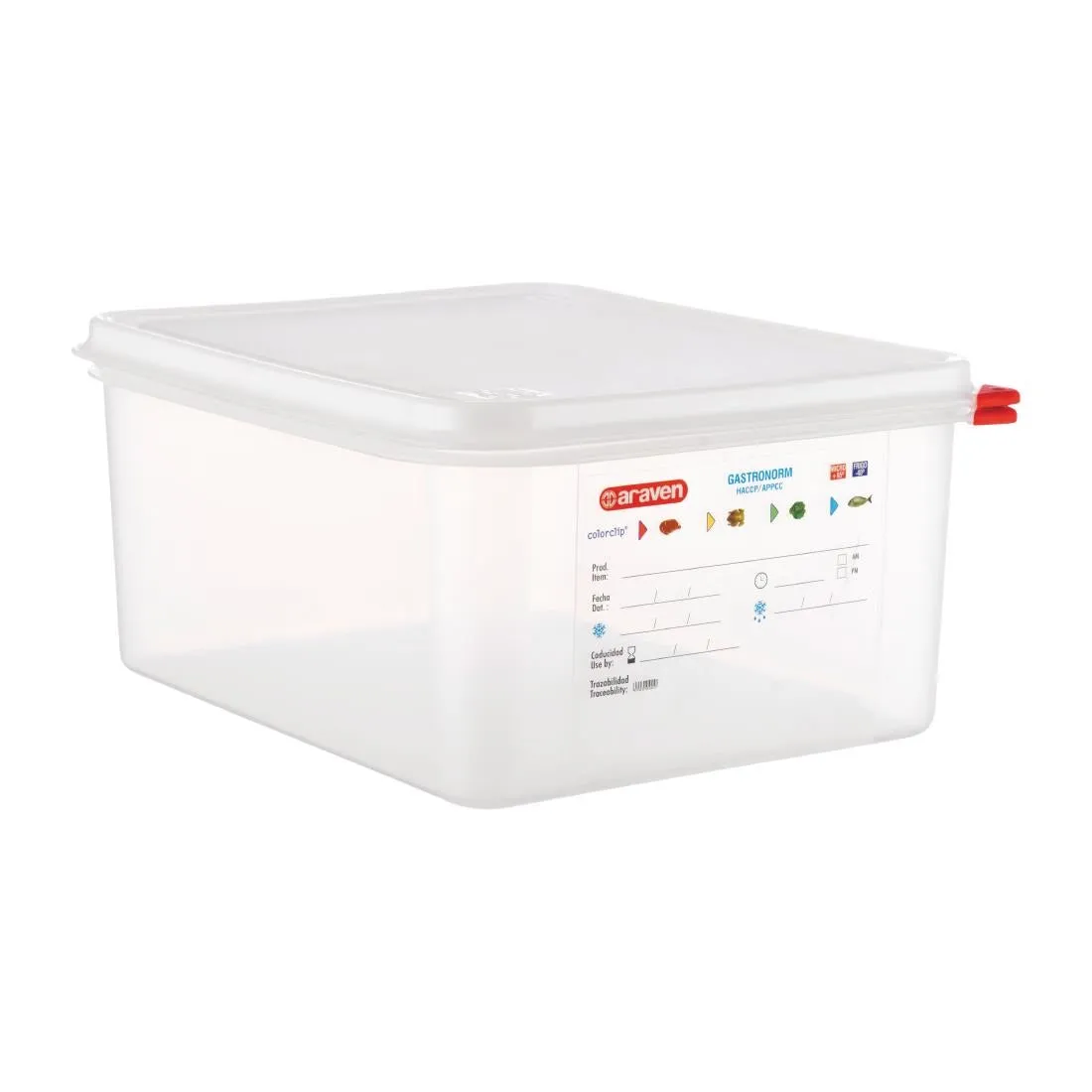 Araven Polypropylene 1/2 Gastronorm Food Container 12.5Ltr (Pack of 4)