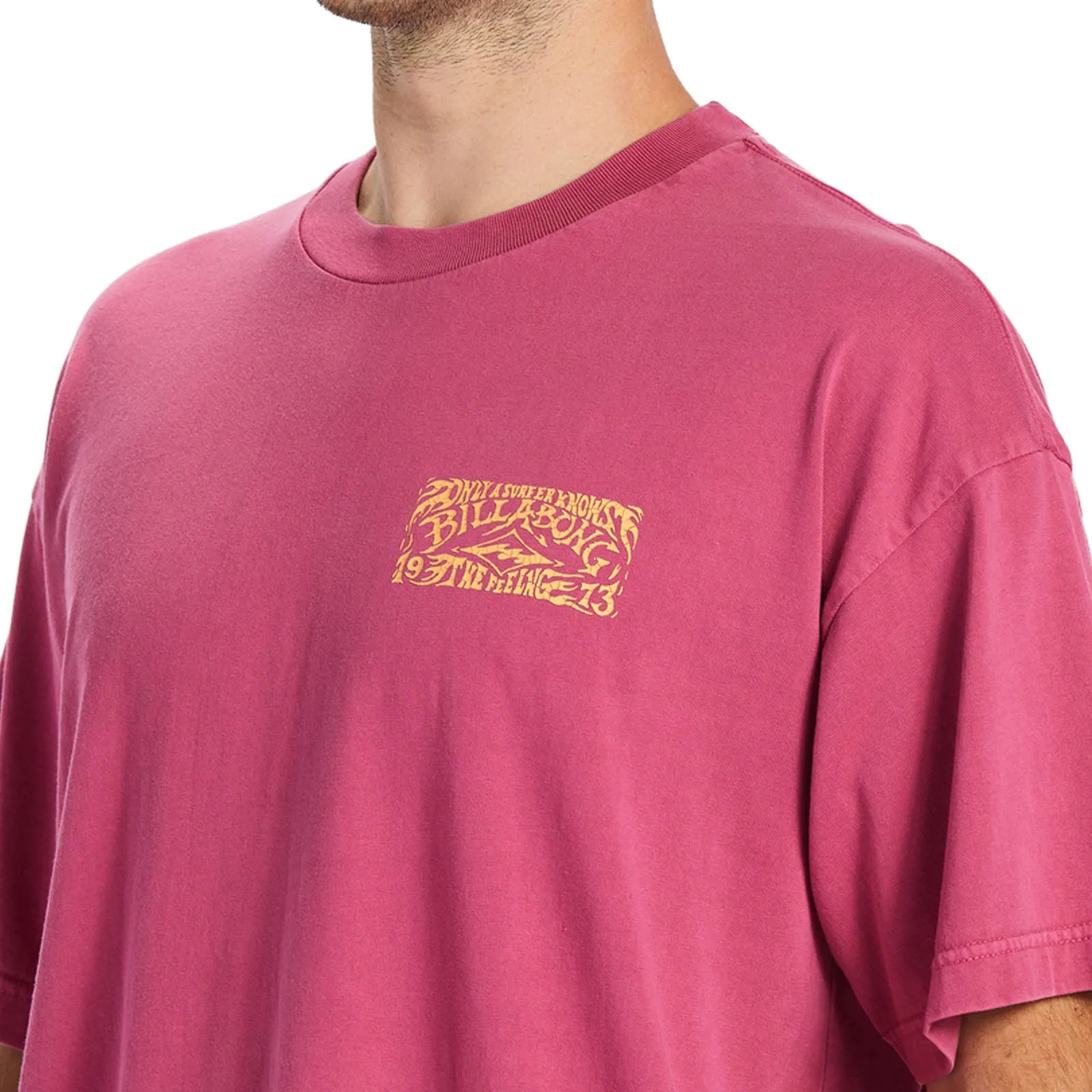 Billabong Mens Arch Wave Short Sleeve Crew Neck T-Shirt - Wild Berry