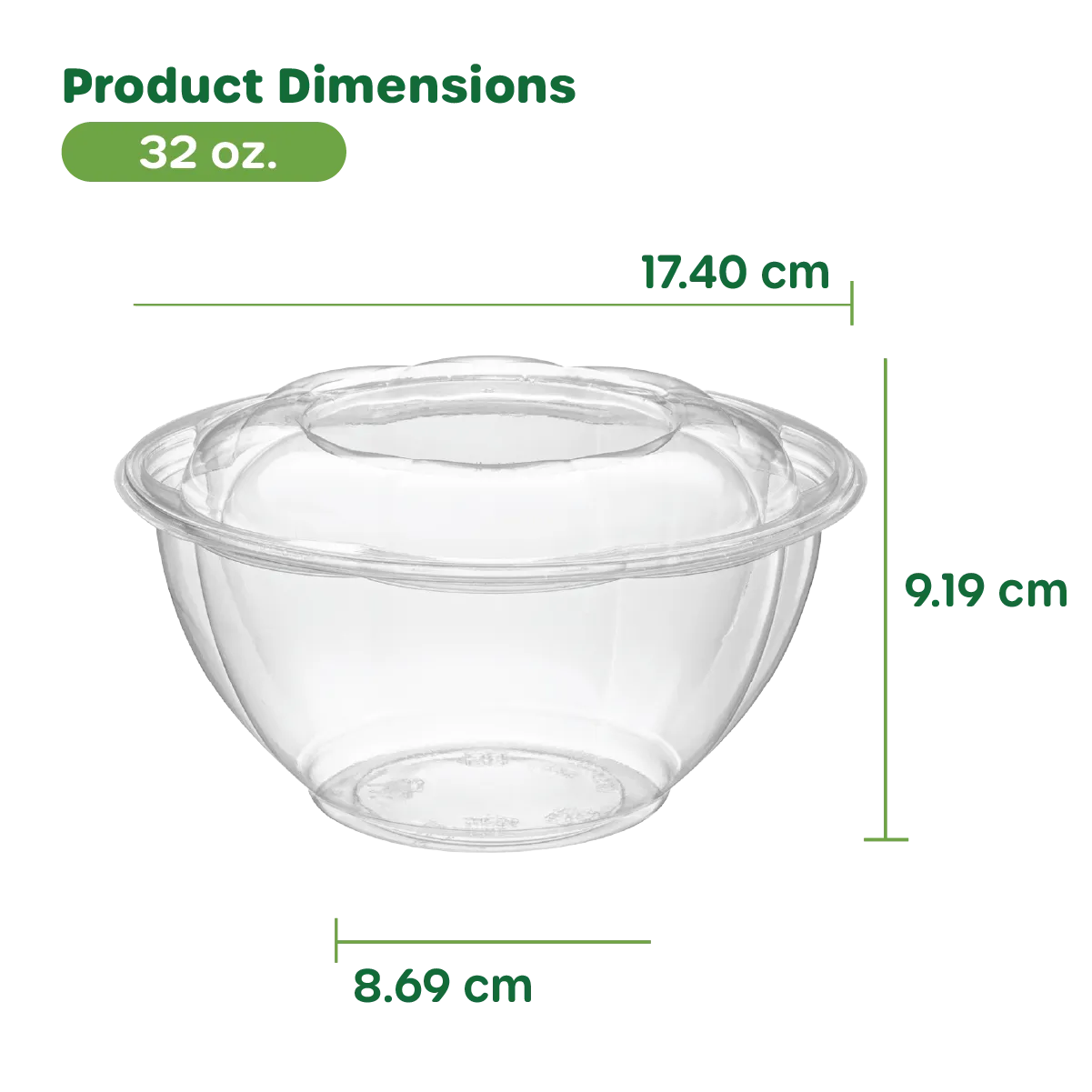 [Case of 150] 32 oz. Plastic Salad Bowls To-Go With Airtight Lids, Salad Containers