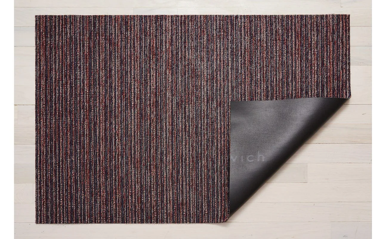 Chilewich Shag Big Mat - Skinny Stripe - Mulberry