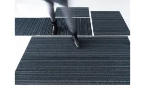 Chilewich Shag Runner Mat - Skinny Stripe - Blue