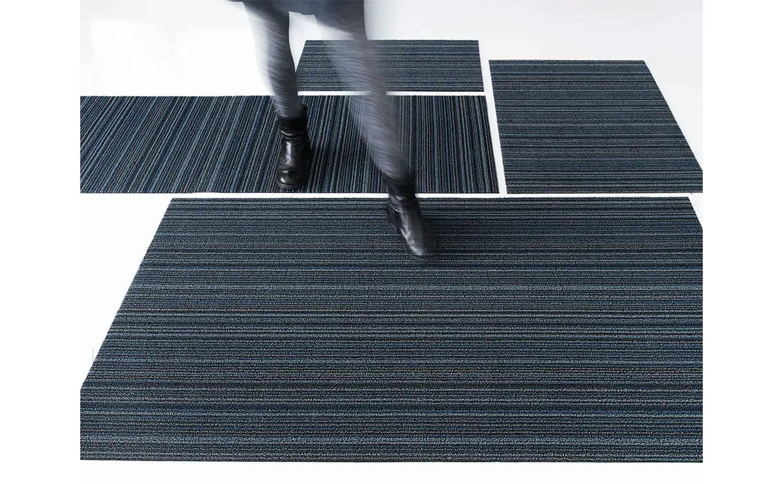 Chilewich Shag Runner Mat - Skinny Stripe - Blue