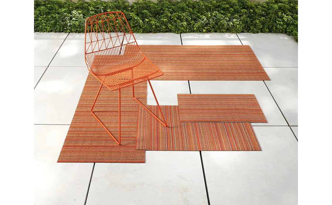 Chilewich Shag Runner Mat - Skinny Stripe - Orange