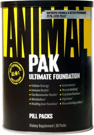 Complex of vitamins and supplements for sports nutrition Animal Pak All-in-One Women & Men Updated Version 30 servings