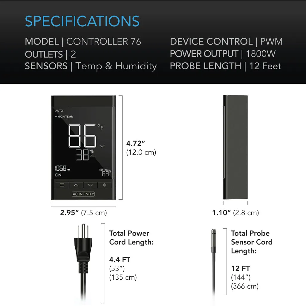 CONTROLLER 76, TEMPERATURE AND HUMIDITY OUTLET CONTROLLER
