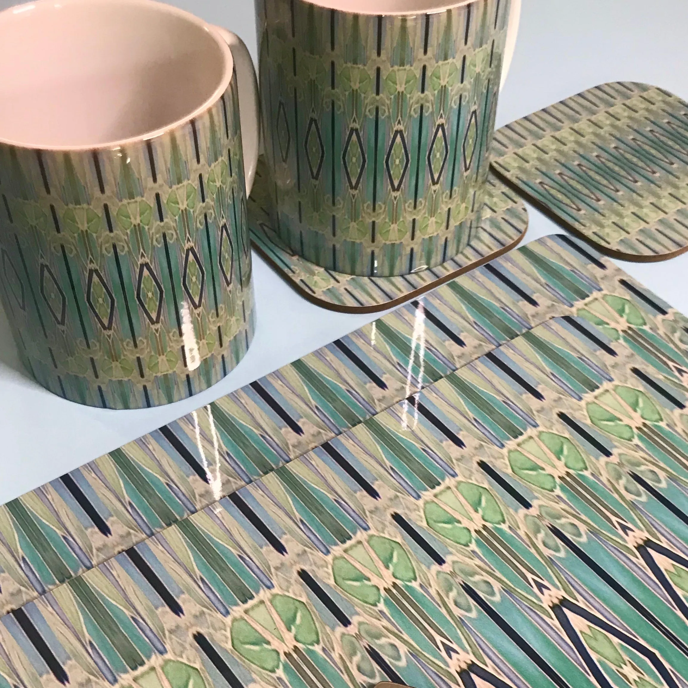 Deco Style duck egg, sage, turquoise Table Mats - green chopping boards