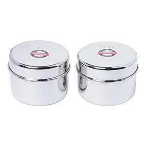 Embassy Tip-top Dabbi/Container - Pack of 2 (Size 5, 210 ml each), Stainless Steel