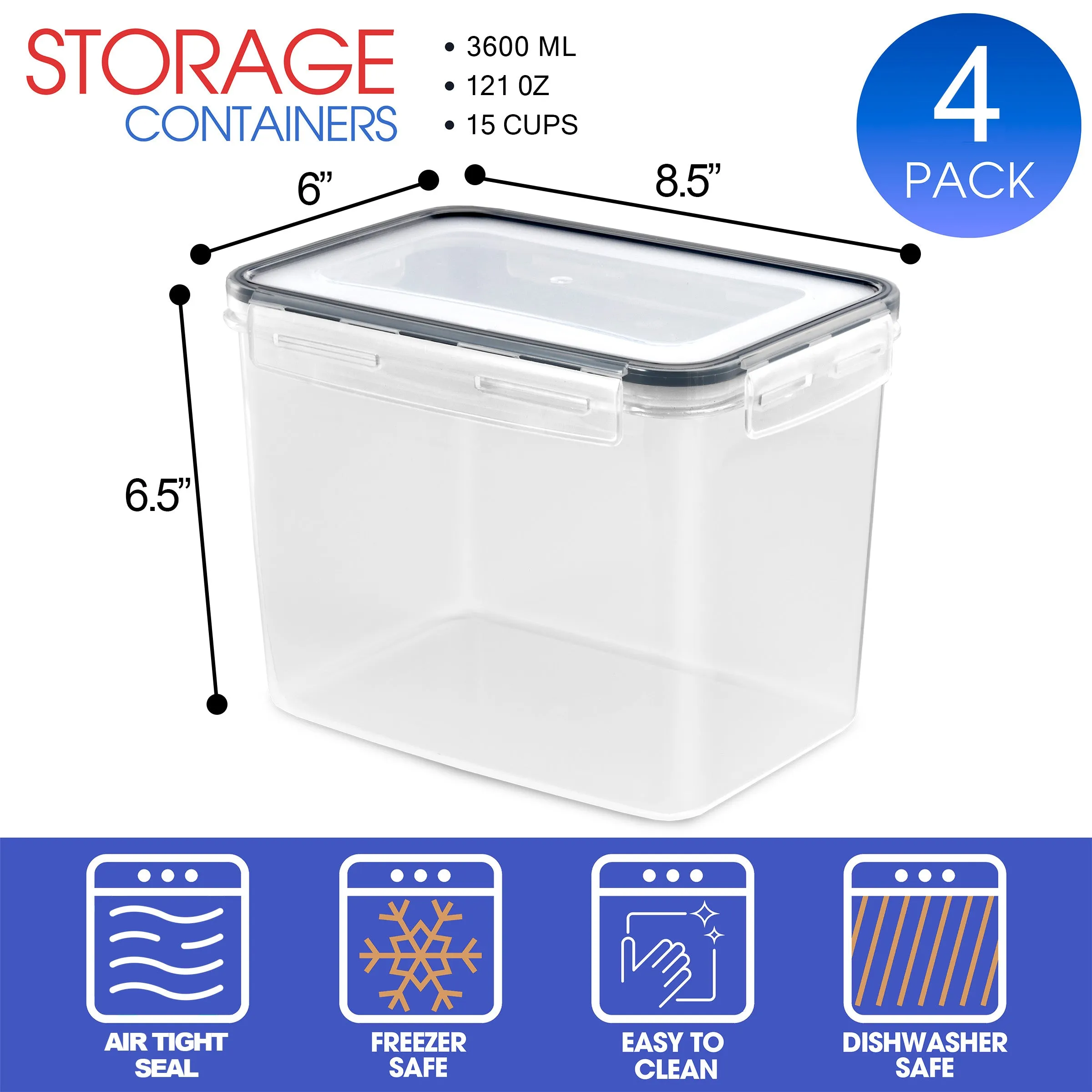 Food Storage Containers (Pack of 4)