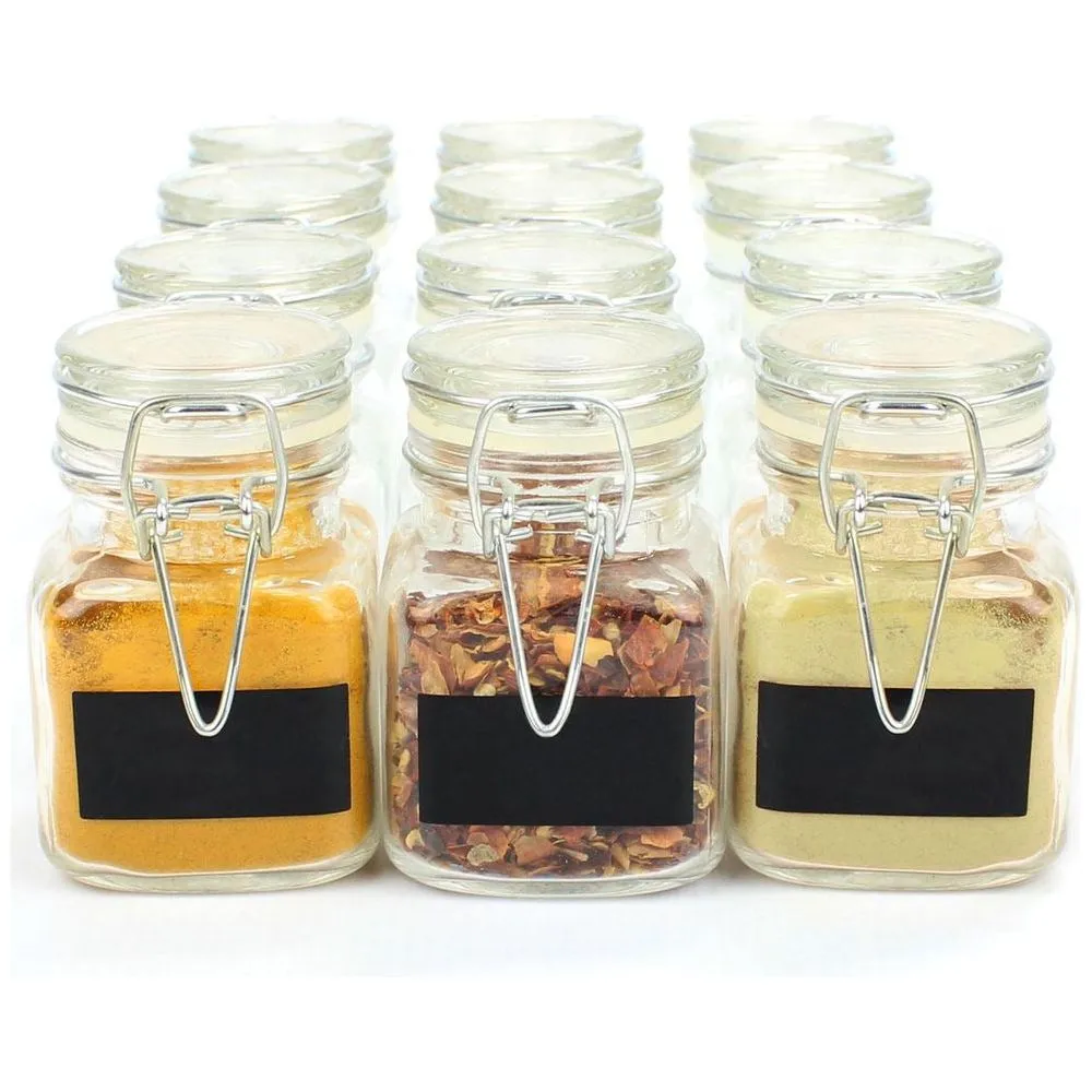 Glass Spice Jars - Pack of 12 - Maison & White - Small Kilner Jars Set