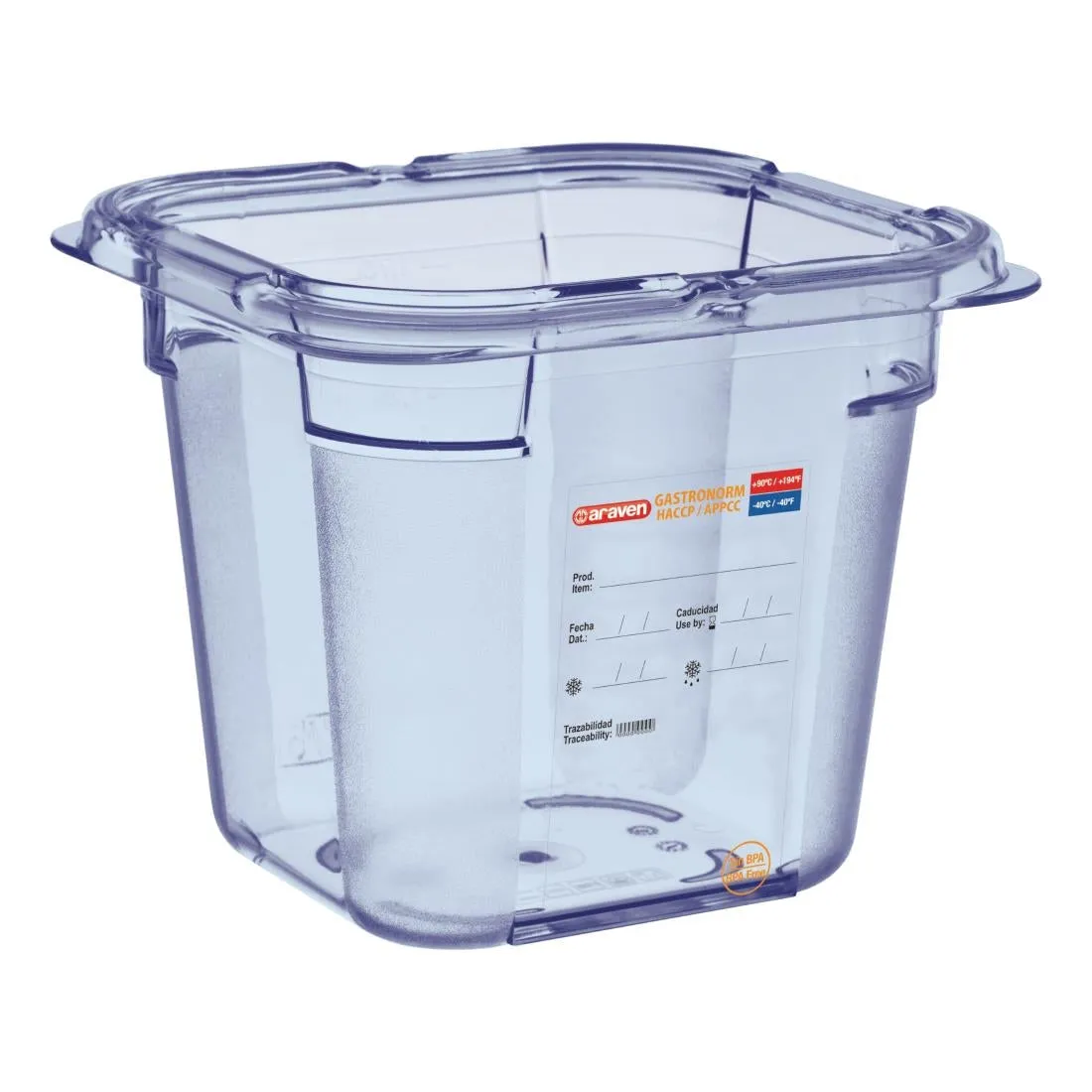 GP572 Araven ABS Food Storage Container Blue GN 1/6 150mm