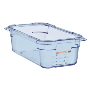 GP575 Araven ABS Food Storage Container Blue GN 1/4 100mm