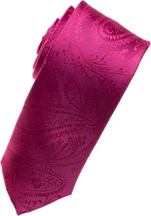 Hot Pink Paisley Tone on Tone Necktie