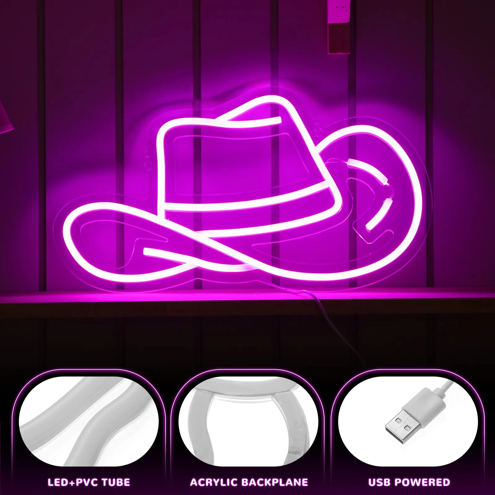 Insegna led neon Cowgirl Hat Neon Sign