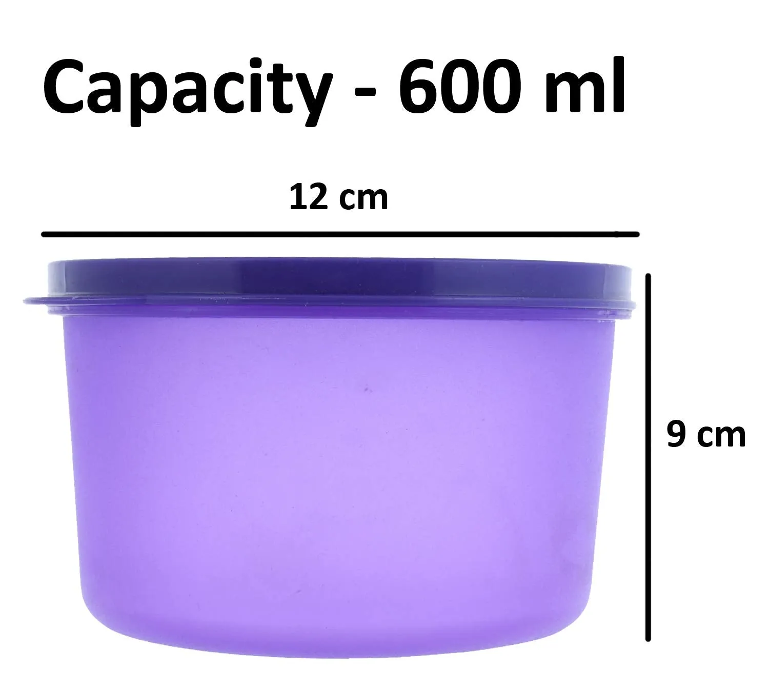 Kuber Industries Plastic 2 Pieces Kitchen Storage Spice Containers, Fridge Container, Food Utility Box, Food Storage Containers Jars 600 Ml (Purple) - CTLTC043917