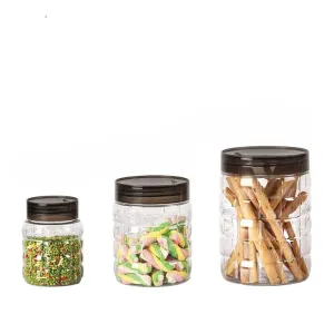 Kuber Industries Set of 24 Plastic Container Set | 1000ml, 500ml, 200ml I PET, Food Grade Plastic, 100% BPA Free | Airtight Container Set for Kitchen Storage |Small to Large, Transparent (Pack of 5)