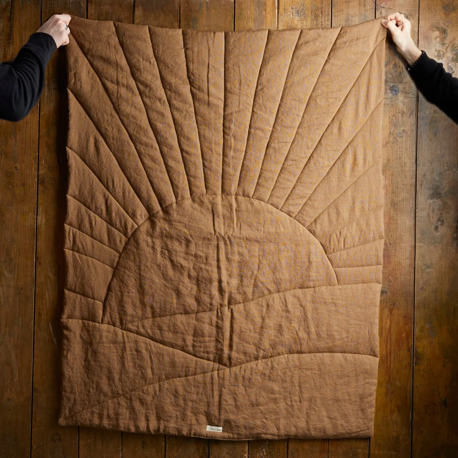Linen Quilted Play Mat - Walnut