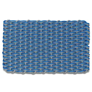 Lobster Rope Doormat, Light Blue & Silver Double Weave, Wicked Good Doormats