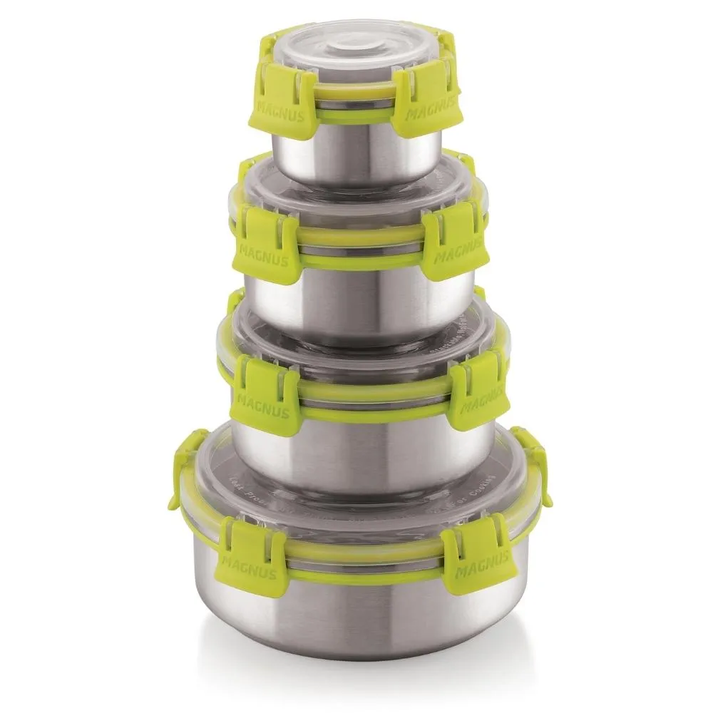 Magnus Klip Lock Airtight & Leakproof Containers (100ml, 300ml, 450ml & 750ml) - Set of 04