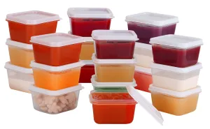 Mini Containers With Lids 20 Pack, 2 Oz Containers With Lids - Small Plastic