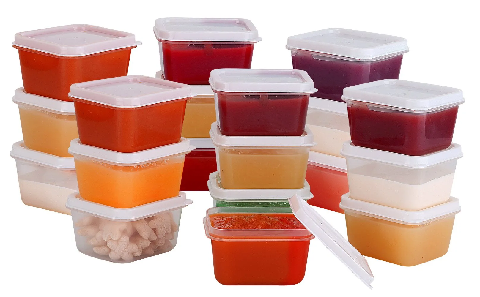 Mini Containers With Lids 20 Pack, 2 Oz Containers With Lids - Small Plastic