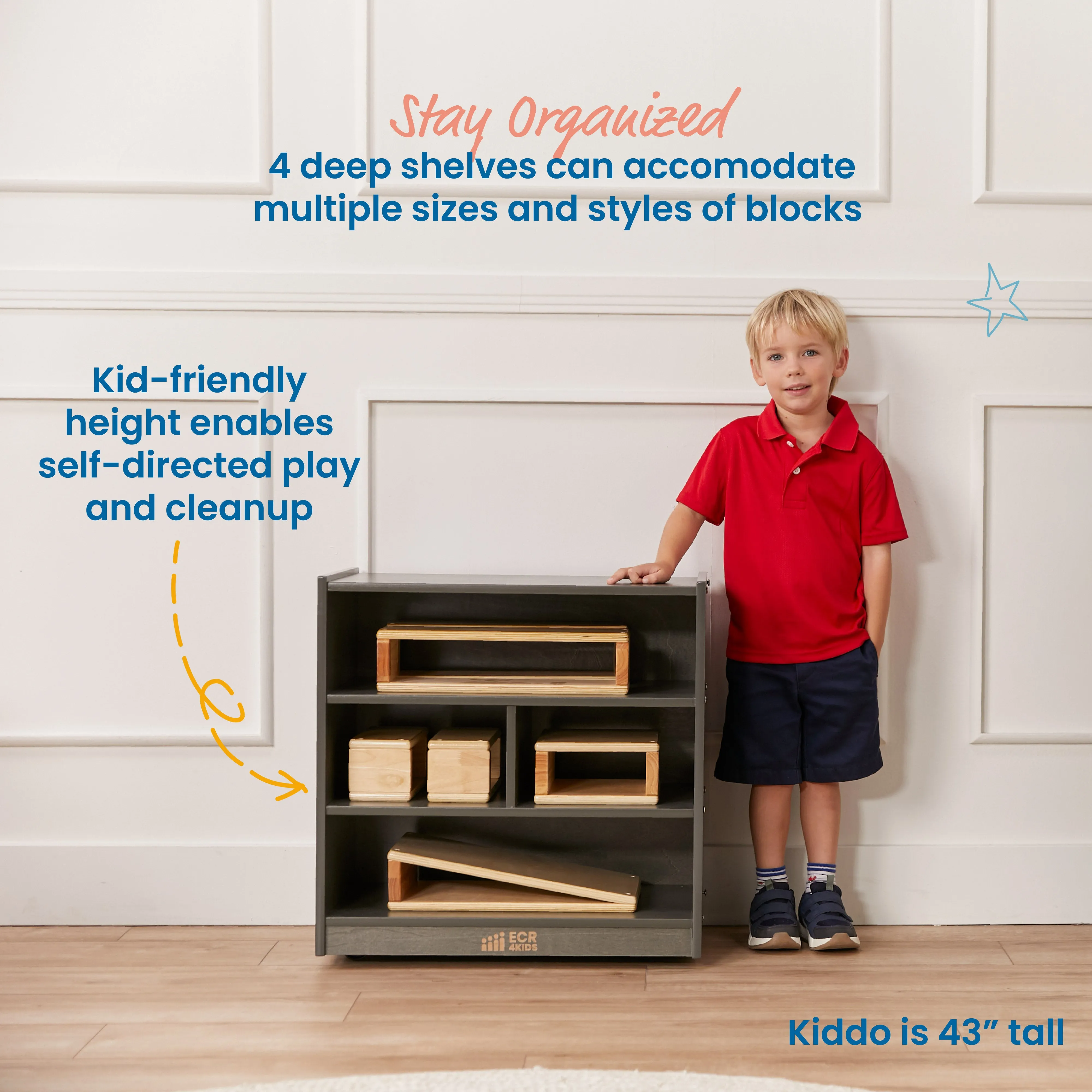 Mobile Block Storage Cart, Small, Classroom Furniture