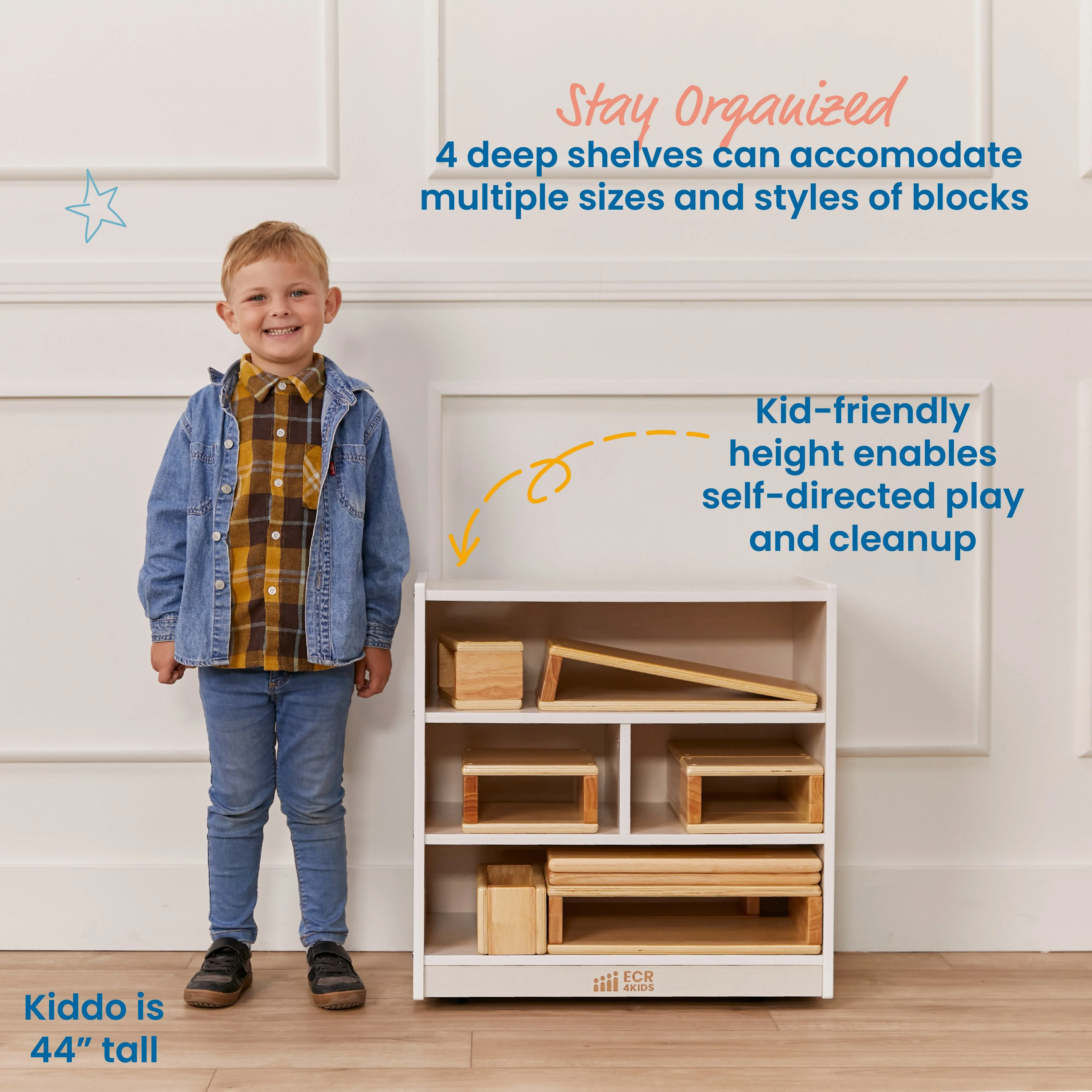 Mobile Block Storage Cart, Small, Classroom Furniture