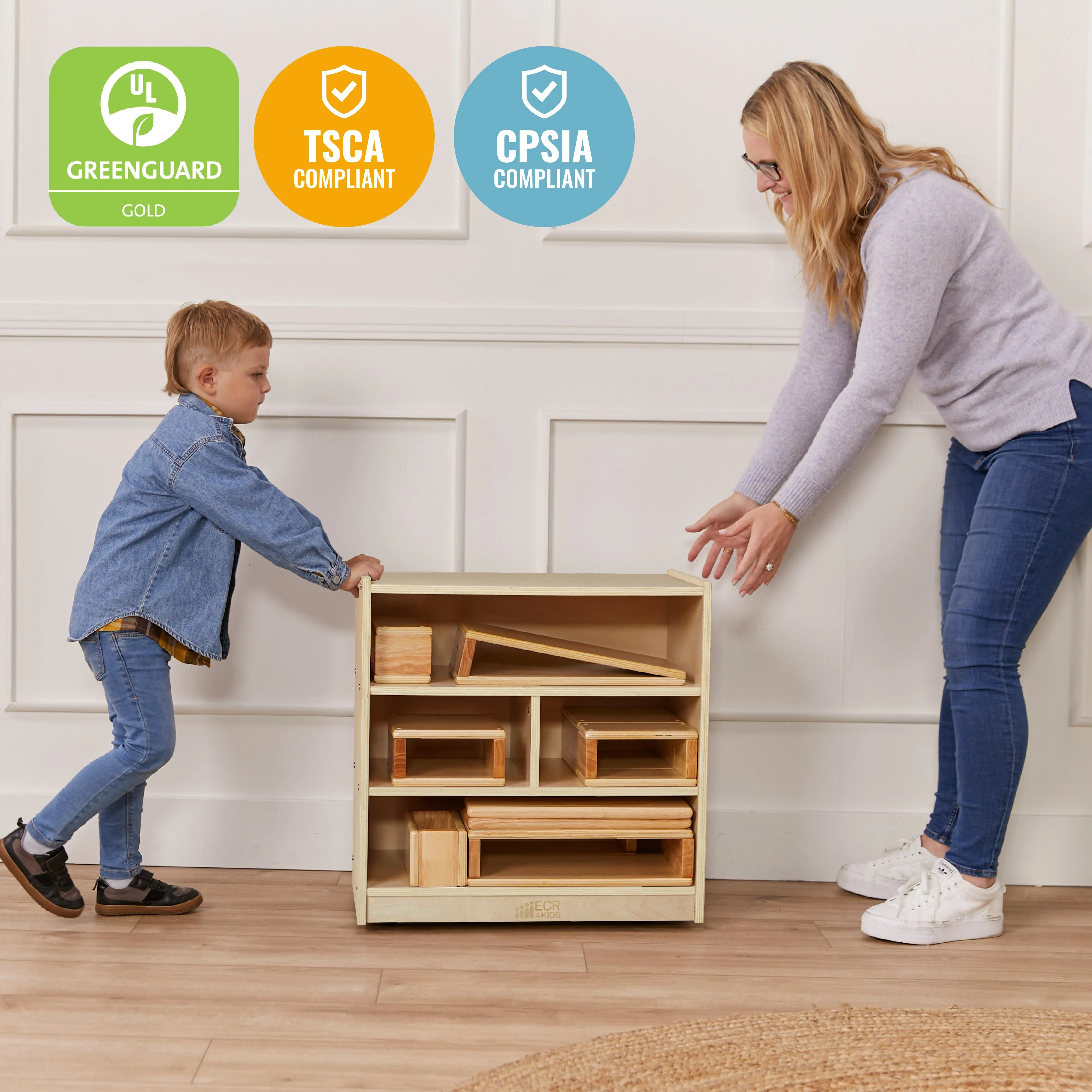 Mobile Block Storage Cart, Small, Classroom Furniture
