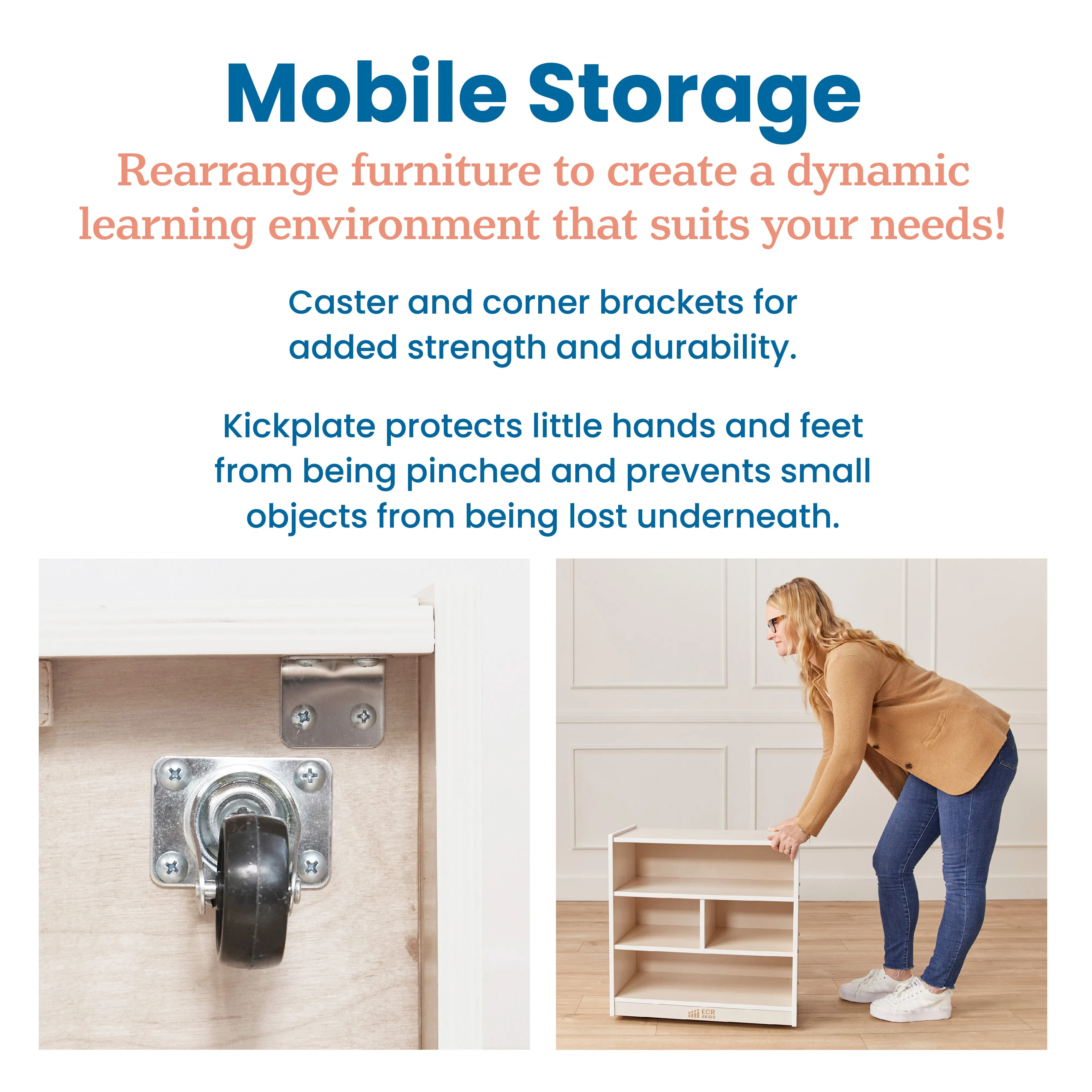Mobile Block Storage Cart, Small, Classroom Furniture